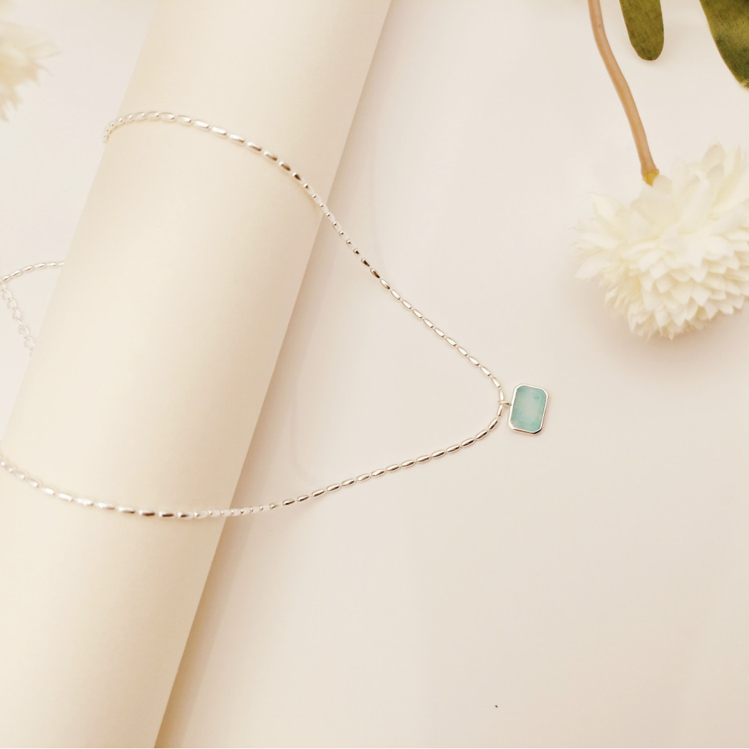 Collier Harmonie Naturelle – Argent S925 & Amazonite