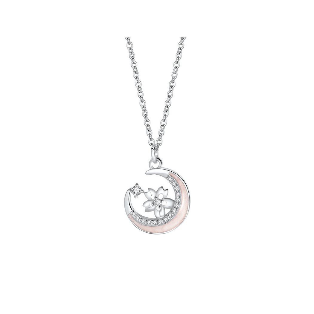 Collier Fleurs de Cerisier – Argent S925 & Pendentif Zircon