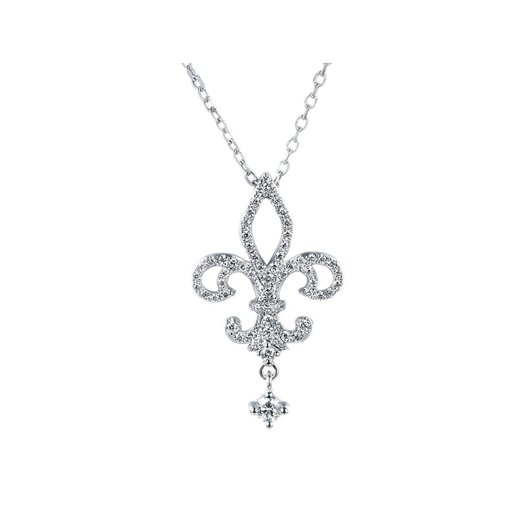 collier argent pendentif moissanite au format iris dorsal  | Collier En Argent Sterling S925 plaqué or