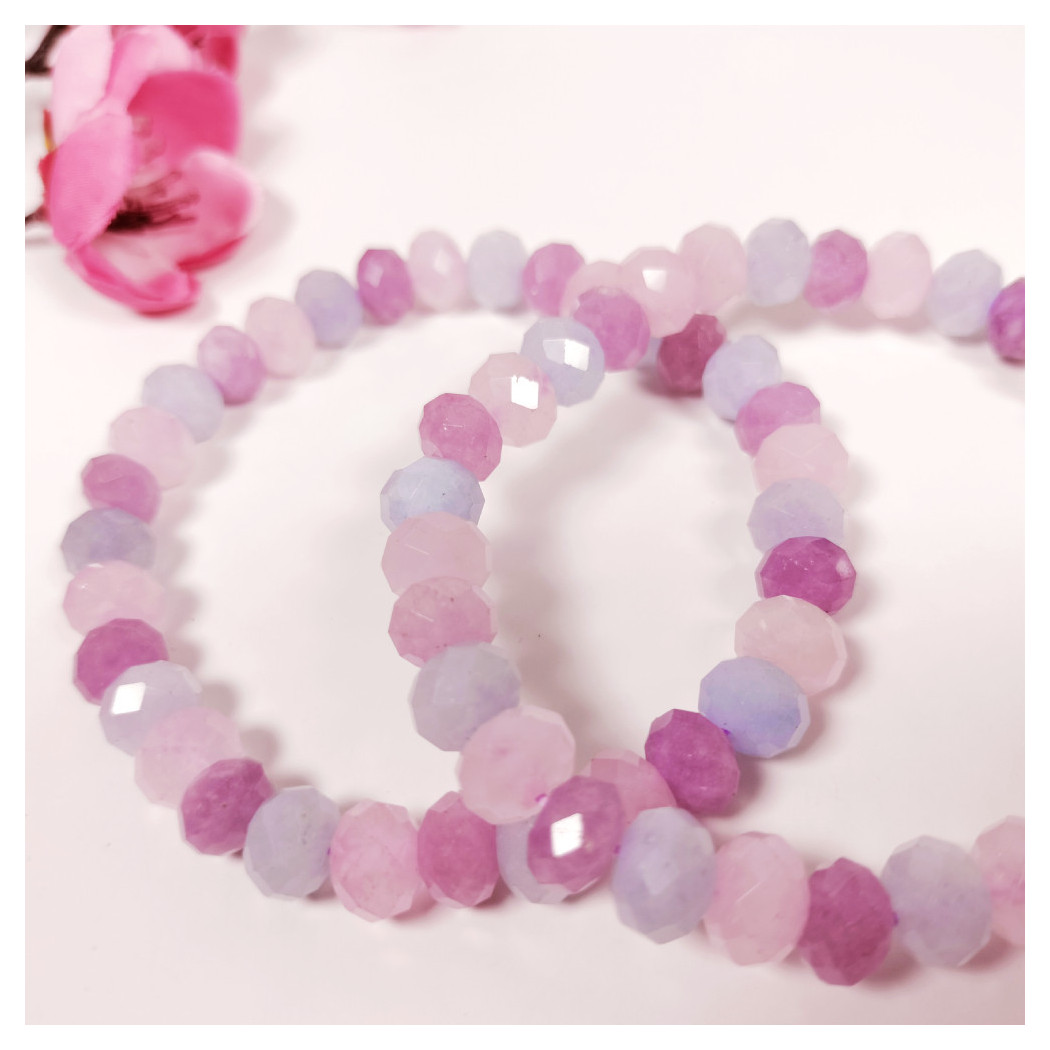 Bracelet extensible en quartz lavande  | Bracelet de perles en pierre naturelle - perles 8mm