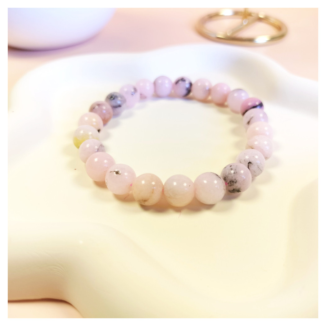 Bracelet en Opale Rose Naturelle - Élégance et Sérénité | Pierres Naturelles perles 8mm