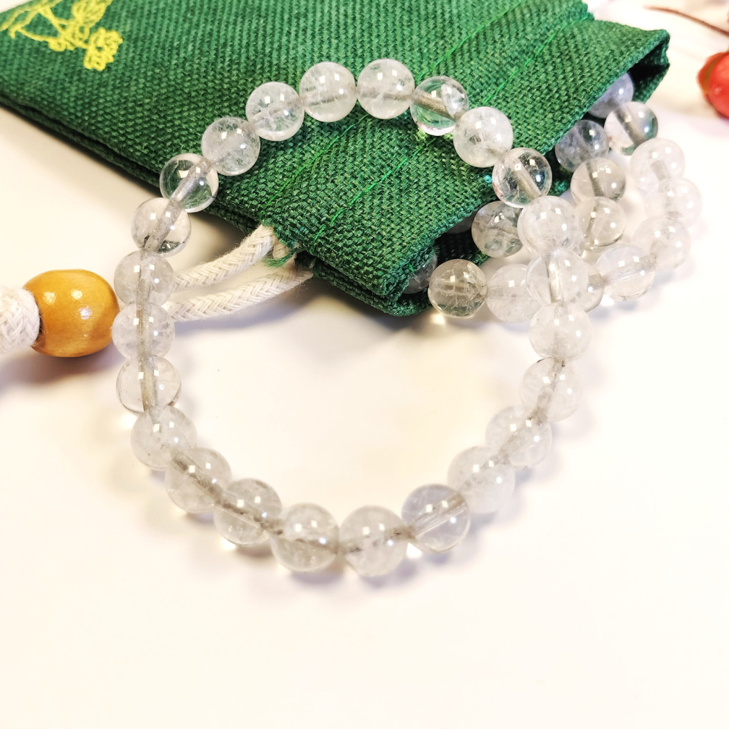 Bracelet Extensible en Cristal de Roche Blanc Naturelle | Perles Naturelles 8mm