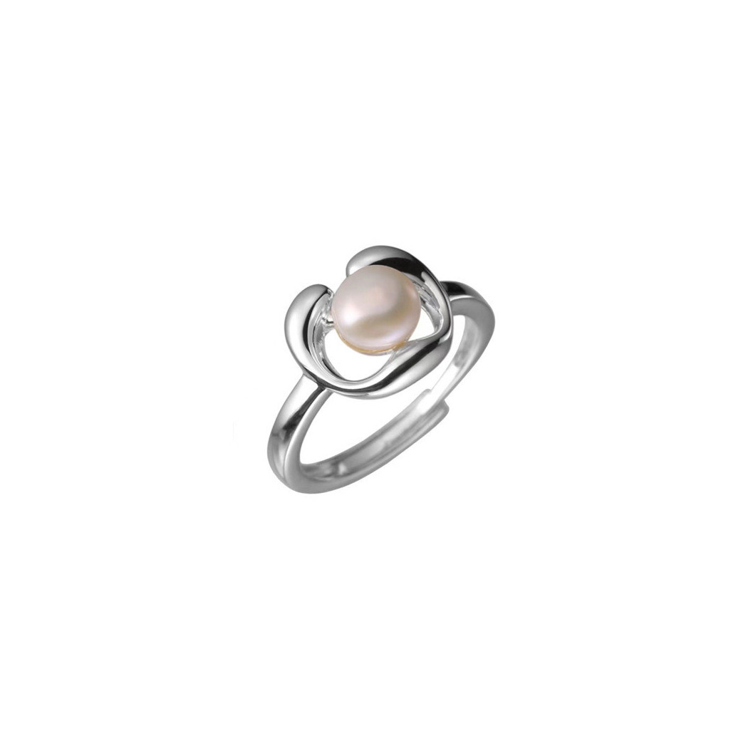 Bague incrustée de perles d'eau | Bague ajustable en argent sterling S925